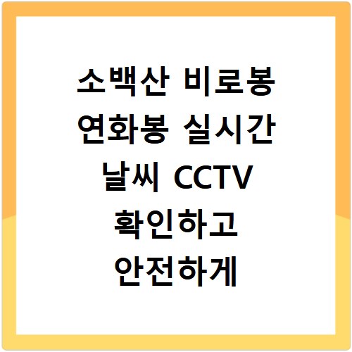 소백산 비로봉 연화봉 실시간 날씨 CCTV 확인하고 안전하게 등산하는 방법