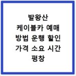 발왕산 케이블카 예매 방법 운행 할인 가격 소요 시간 평창