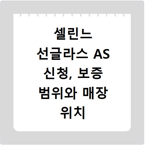 셀린느 선글라스 AS 신청, 보증 범위와 매장 위치 총정리
