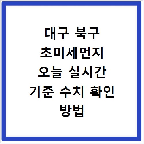 대구 북구 초미세먼지 오늘 실시간 기준 수치 확인 방법