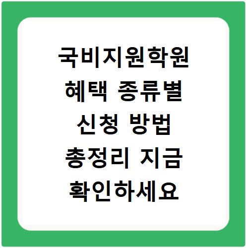 국비지원학원 혜택 종류별 신청 방법 총정리 지금 확인하세요