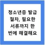 청소년증 발급 절차, 필요한 서류까지 한 번에 해결해요