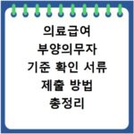 의료급여 부양의무자 기준 확인 서류 제출 방법 총정리