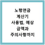 노령연금 계산기 사용법, 예상 금액과 주의사항까지 한눈에 확인
