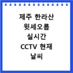 제주 한라산 윗세오름 실시간 CCTV 현재 날씨 확인 방법