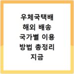 우체국택배 해외 배송 국가별 이용 방법 총정리 지금 확인