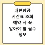 대한항공 시간표 조회 예약 시 꼭 알아야 할 필수 정보 확인하기