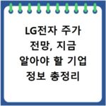 LG전자 주가 전망, 지금 알아야 할 기업 정보 총정리