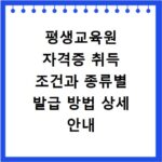 평생교육원 자격증 취득 조건과 종류별 발급 방법 상세 안내