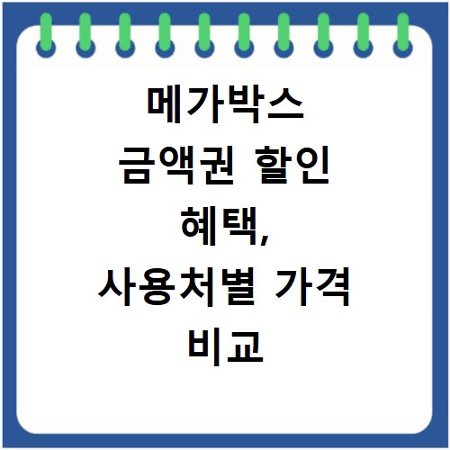 메가박스 금액권 할인 혜택, 사용처별 가격 비교 총정리