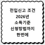 전입신고 조건 2026년 소득기준 신청방법까지 한번에 확인