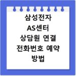 삼성전자 AS센터 상담원 연결 전화번호 예약 방법 총정리