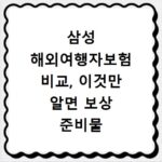 삼성 해외여행자보험 비교, 이것만 알면 보상 준비물 끝