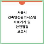 서울시 건축안전관리시스템 바로가기 및 안전점검 보고서 제출 방법