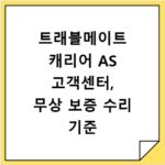 트래블메이트 캐리어 AS 고객센터, 무상 보증 수리 기준 총정리
