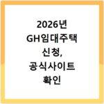 2026년 GH임대주택 신청, 공식사이트 확인 방법 총정리
