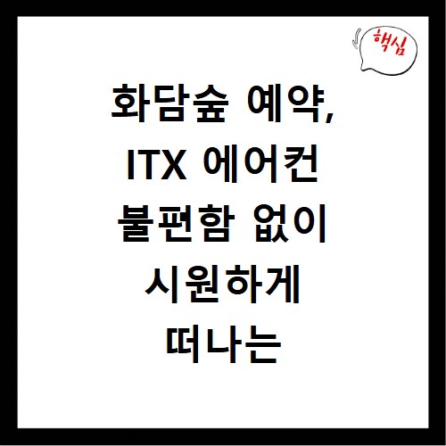 화담숲 예약, ITX 에어컨 불편함 없이 시원하게 떠나는 방법